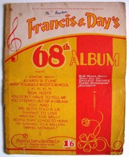 SCARCE VINTAGE 1941 MUSIC  SONG WORDS ALBUM 32 PAGES FRANCIS  DAYS 68th ALBUM