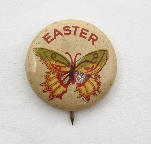 Vintage Pin Pinback EASTER BUTTERFLY Elgin Co. 3/4" small nice color art Holiday
