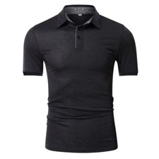 Mens Summer Quick-Drying Polo shirt Leisure Mens Breathable Short Sleeve