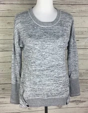 90 Degree Relex Women’s Heather Gray Long Sleeve Pullover Top Size M Zip Detail