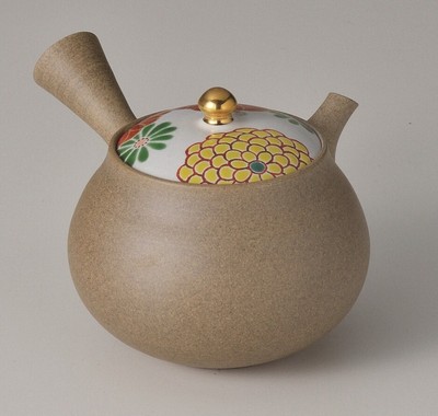 Tokoname Ware Kyusu Japanese Tea Pot Sasame Nishiki Kiku 260ml Y44 by Yutaka