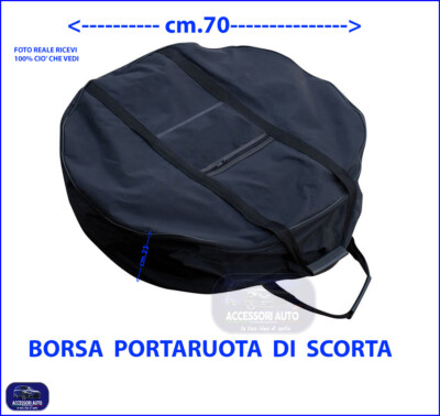Custodia Copriruota Di Scorta Auto - Tessuto Impermeabile Texfill 120, Misura XL, Nero - 2