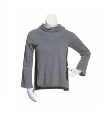 NWT CALVIN KLEIN Womens Gray Long Sleeve Cowl Neck Hoodie