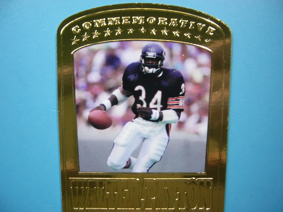 2000 ВЕРХНЯЯ КОЛОДА 22K ЗОЛОТО ПАМЯТНЫЕ НФЛ ФУТБОЛЬНАЯ КАРТОЧКА УОЛТЕР ПЭЙТОН /2500 - Изображение 3 из 4