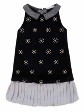 Deux Par Deux Girls Black Dress Sizes 4-12 Make A Wish Velvet Sleeveless NWT