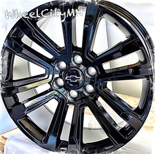 22 Inch Gloss Black Wheels Fits 2020 Chevy Tahoe Suburban Oe Replica Rims 6x5.5
