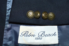 NEW 44L PALM BEACH James Hopsack Mens Navy Blue Bronze Metal Btn Blazer Jacket
