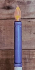 New WAX COATED PURPLE TAPER CANDLE Battery Operated Timer