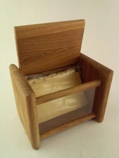 Wooden Recipe Card File Holder With Index Dividers