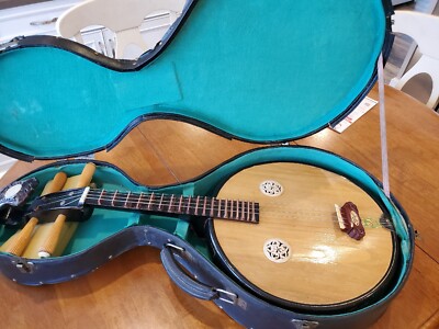 Vintage Authentic Asian Ruan Yequin Moon Guitar 
