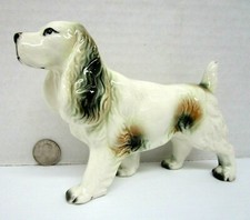 Vintage English Springer Spaniel Dog Figurine made in Japan standing has crazing