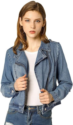 Allegra K Women's Asymmetrical Denim 