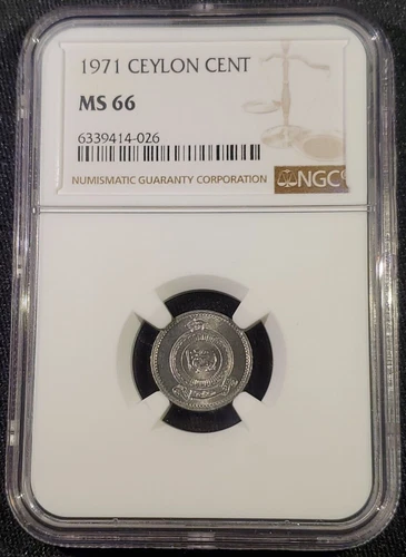 1971 CEYLON Cent - NGC MS 66