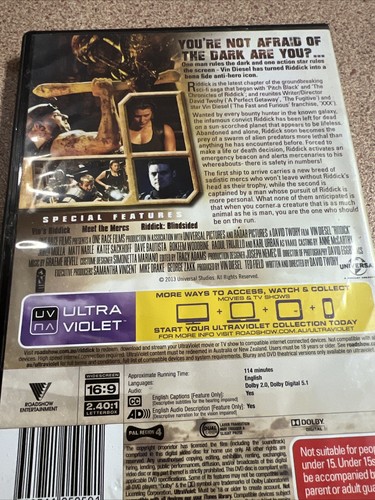 Riddick (DVD, 2013)(b36/13)free Postage - Picture 2 of 2