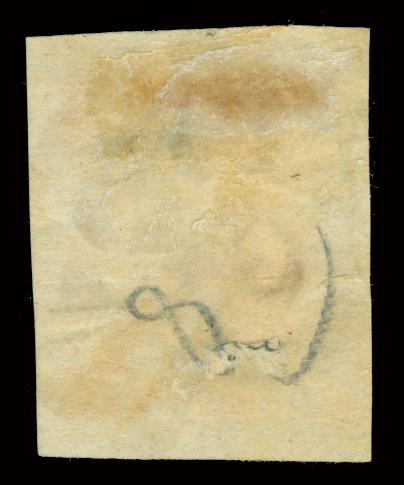 MEXICO 1856 HIDALGO 1r yellow - PUEBLA - disct ovpt. Sc# 2 used VF  TEPEYA cxl - Image 2 of 2