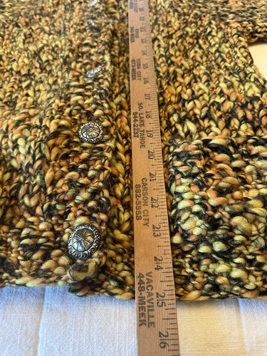 70's Fisherman Wool Cardigan chunky wool sweater Denmark Ski Imports Women’s S-M - Picture 11 of 24