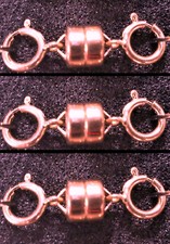 3 5.5mm ROSE 14k Gold FILLED STRONG MAGNETIC CLASP 3/4" Extender Spring Rings