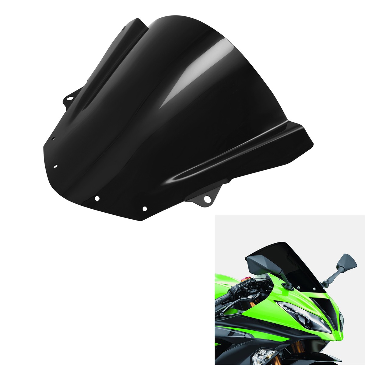 Windshield Windscreen Fit For Kawasaki Ninja ZX6R 2009-2018 ZX10R