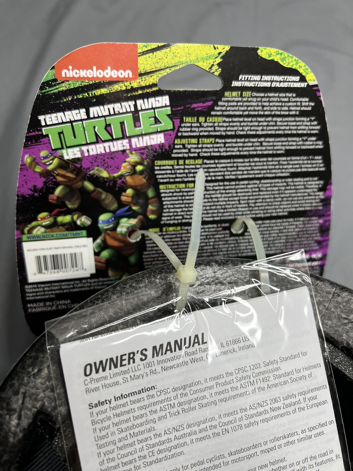Teenage Mutant Ninja Turtles Raphael Kids Bike Helmet Small 50-54cm Age 5-8