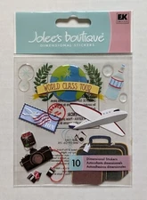 RARE Jolee's Air Travel Scrapbook Stickers Plane Luggage Camera World Class Tour
