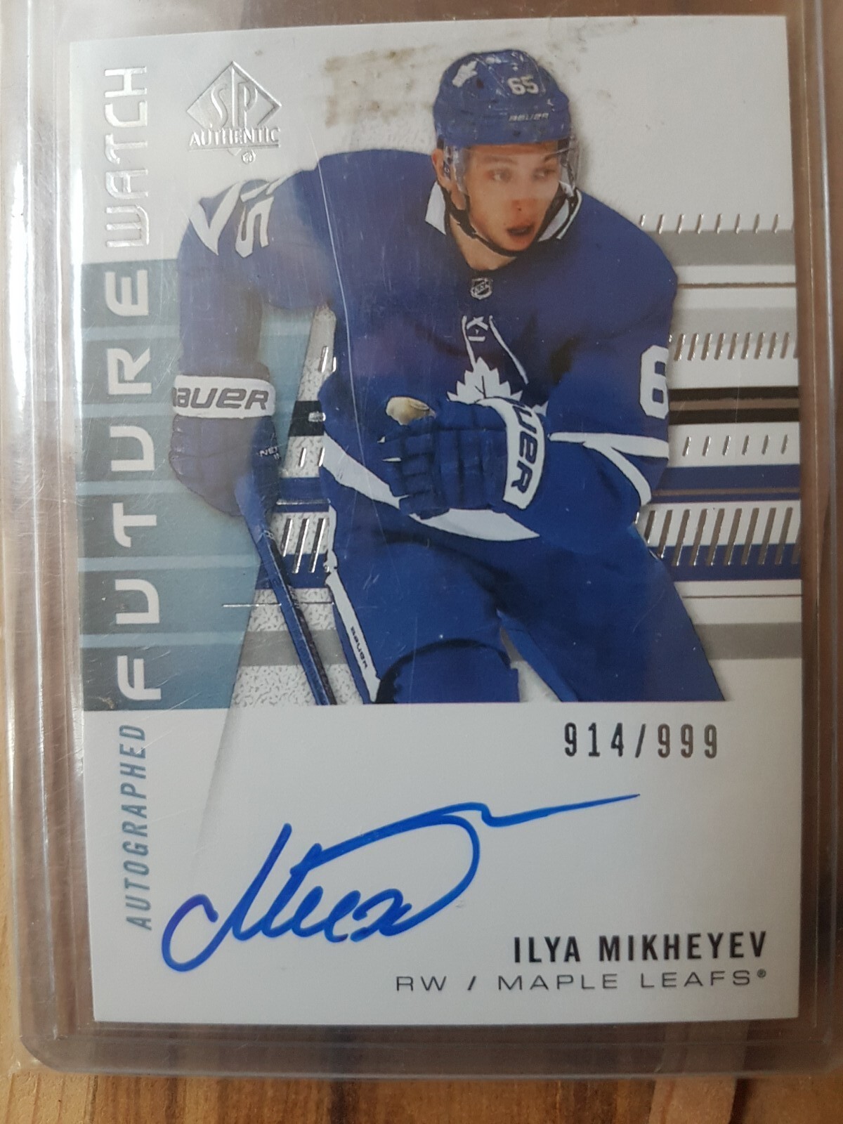 2019-20 SP AUTHENTIC FUTURE WATCH AUTO 914/999 ILYA MIKHEYEV #213 TORONTO