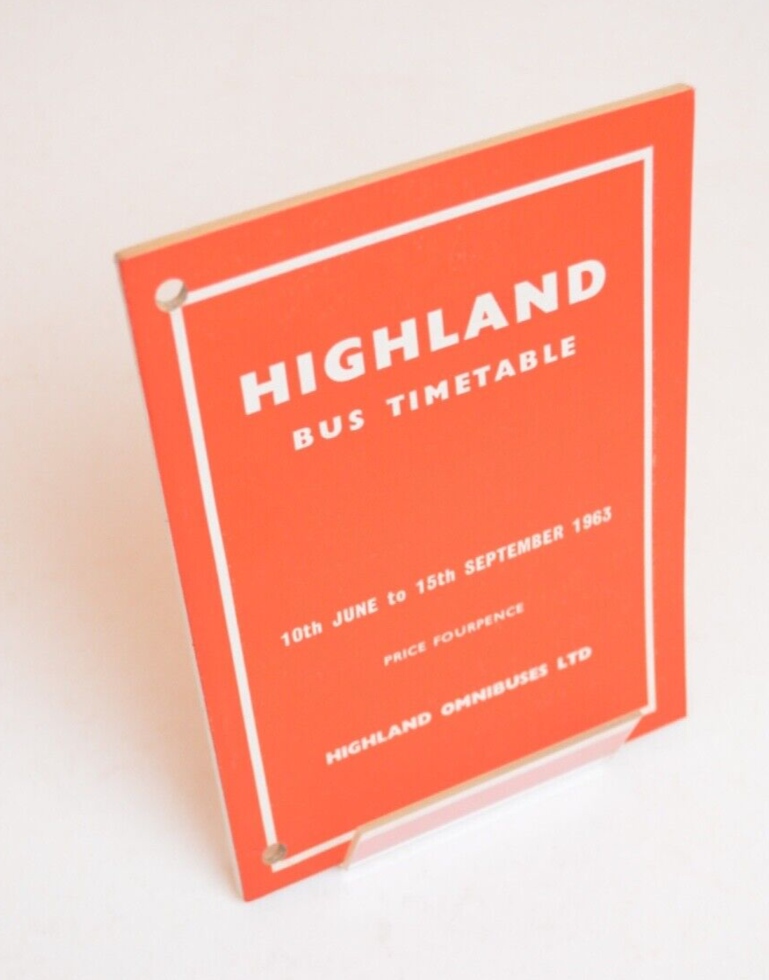 Bus Coach Timetable Highland Omnibuses Ltd 10th June 1963 UK