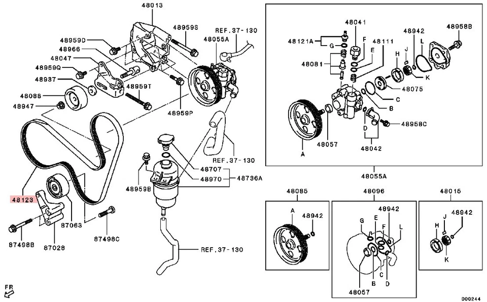 Power Steering Belt 5pk1425 for Mitsubishi L200 KK2T Series 5 2.4 DiD - Image 2 of 4