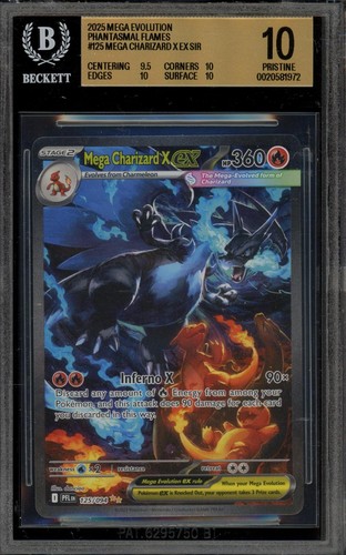 Pokemon Mega Charizard X ex SIR Phantasmal Flames 125 BGS 10 Pristine
