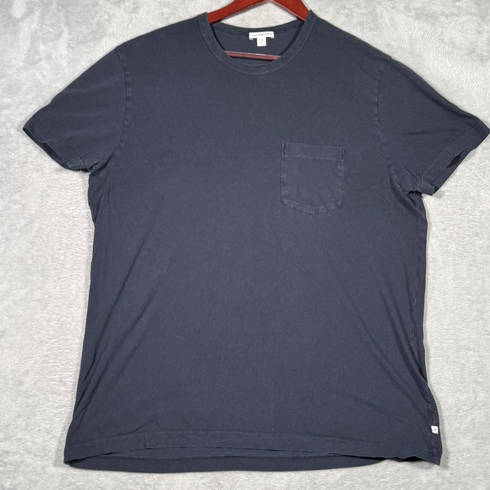 James Perse Shirt Mens 4 Blue Pocket Tee Crewneck Made USA Short Sleeve - Image 2 of 4