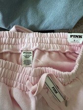 PINK Victoria's Secret Women's Fleece Sweatpants Pink S Regular Drawstring Logo