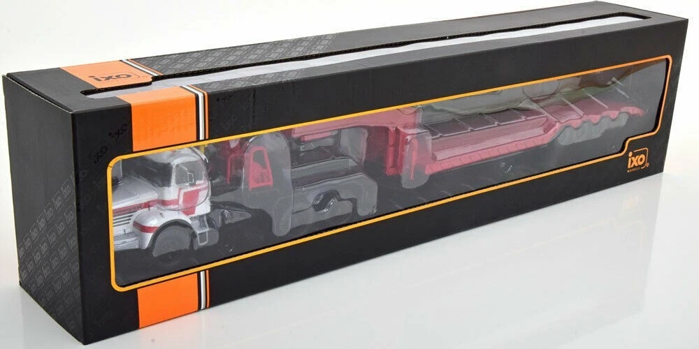 IXO 1/43 TTR024 BERLIET TBO 15 M3 6x4 1960 Avec Remorque Plateau bas Rouge/Blanc