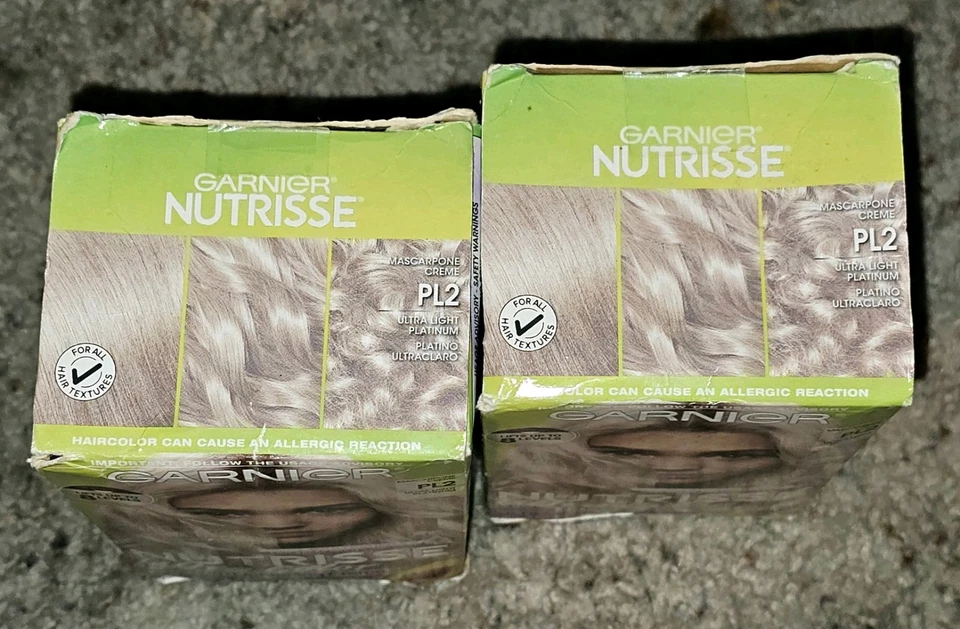 Kit blanqueador de color de cabello Garnier Nutrisse crema PL2 mascarpone platino ultra ligero Foto 4 de 4