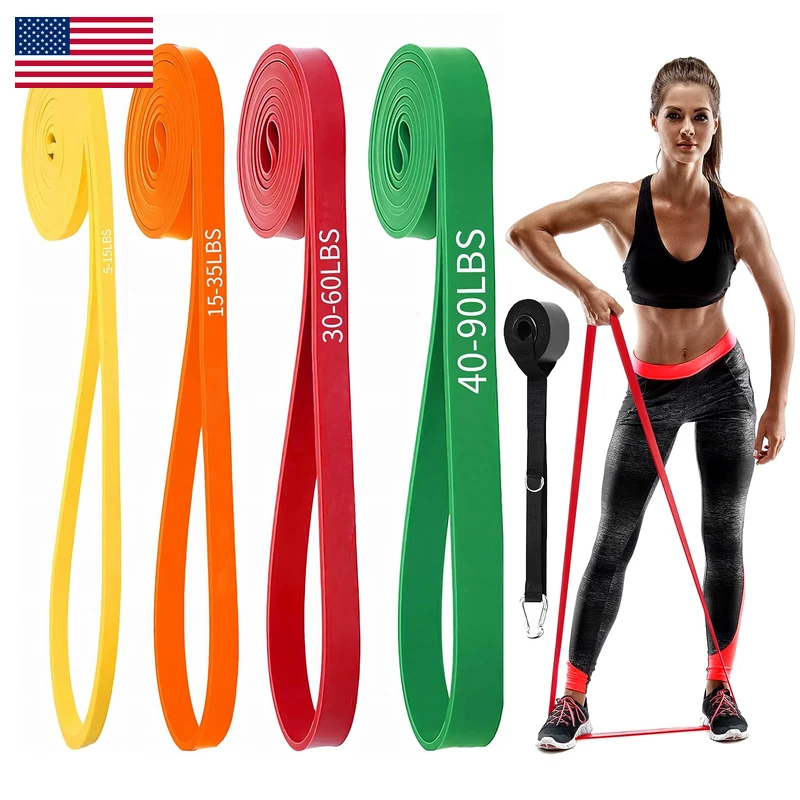 K.Cine Resistance Bands For Working Out 4-Level Pull Up Assist Bands Set Door