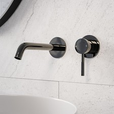 Black Chrome Wall Mounted Basin Mixer Tap - Arissa ARBCWMBM