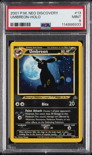 2001 POKEMON NEO DISCOVERY #13 UMBREON-HOLO PSA 9