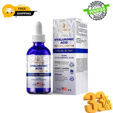 Hyaluronic Acid Anti-aging Serum for Face - 100% Pure Medical Formula - 2oz