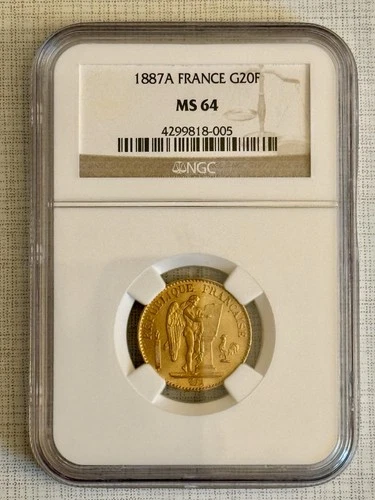 France 1887A 20 Francs Gold NGC MS64 SKU# 4340