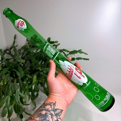 Vintage Bubble Up Stretched Glass Soda Bottle 60's Elongated Neck 17''