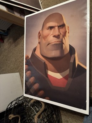 Rare Official Valve Team Fortress 2 Character Portrait Poster HEAVY TF2 2012