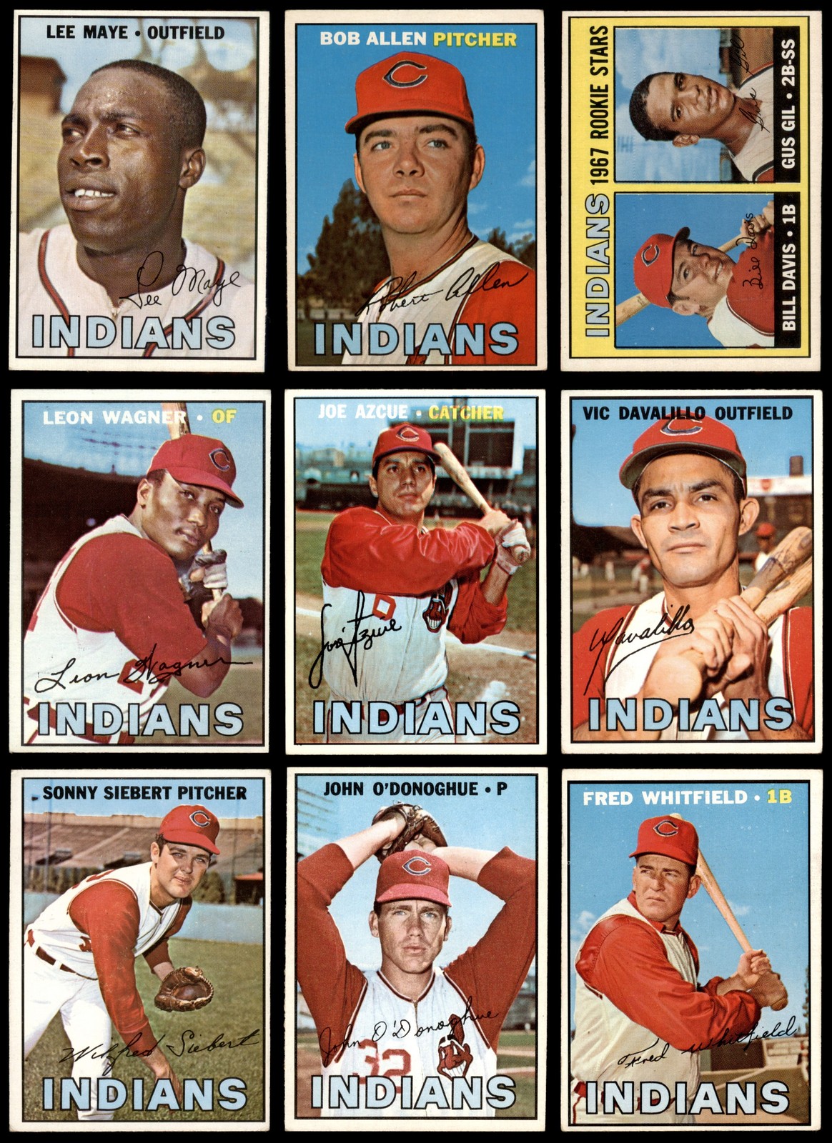 1967 Topps Cleveland Indians Near Team Set EX Condition 17 of 31 Cards