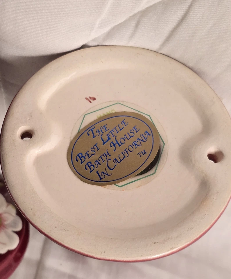 Gancho para bata vintage Best Little Bath House California cerámica porcelana roja 2x Foto 3 de 4