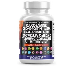 Clean Nutraceuticals Glucosamine Chondroitin MSM 1500mg with Turmeric Curcum...