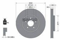 2X Pagid Bremsscheibe InnenbelüFtet Ø325Mm FüR Kia Sportage V NQ5 Hyundai