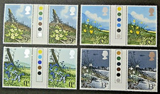 GB SG1079-82 SPRING WILD FLOWERS TRAFFIC LIGHT GUTTER PAIRS - MNH
