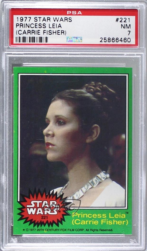 1977 Topps Star Wars Princess Leia Organa Carrie Fisher #221 PSA 7 0b0