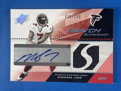 2004 SPx Swatch Supremacy Michael Vick Autograph Jersey Falcons /100