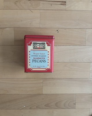 Vintage Neiman Marcus tinRed River Mesquite Smoked Double Roasted Mammoth Pecans