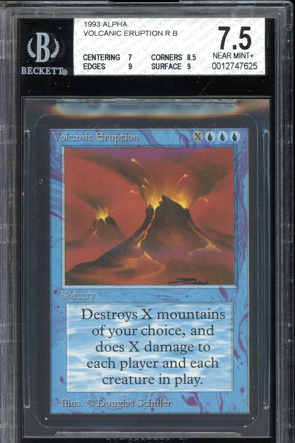 NEAR MINT+ BGS 7.5 Alpha Volcanic Eruption ~ Vintage Magic/MTG ~ w/2x 9 SUBs