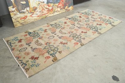 3x6 Turkish Wool Rug Hand-Knotted Vintage Oushak Small Area Rug Decor Carpet,610