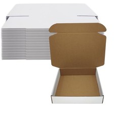 9x8x2 inch Shipping Boxes Set of 25, White Corrugated Cardboard Mailer Box